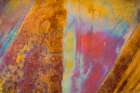 USA, Arizona, Tucson. Abstract rust and paint patterns on metal plate. Art Print